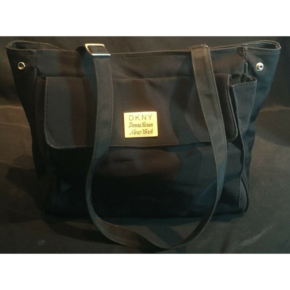 DKNY Donna Karan New York Basic Black Tote Purse Handbag Large Compartment Bag - Picture 2 of 13